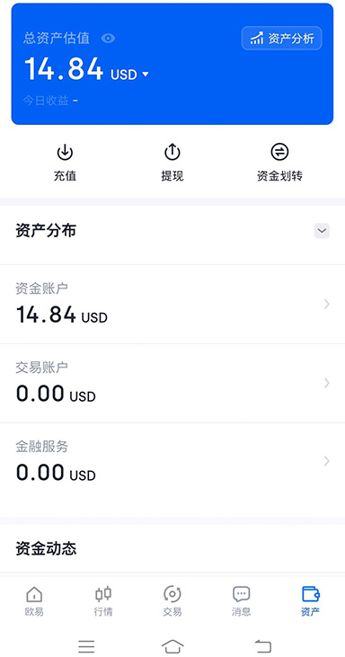 ouyi app 行情界面截图